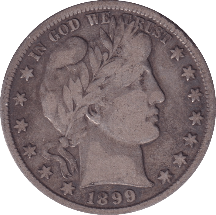 1899 SILVER HALF DOLLAR USA - SILVER WORLD COINS - Cambridgeshire Coins