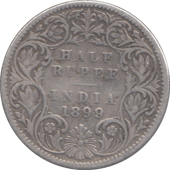 1899 SILVER HALF RUPEE INDIA - SILVER WORLD COINS - Cambridgeshire Coins