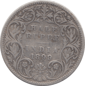1899 SILVER HALF RUPEE INDIA - SILVER WORLD COINS - Cambridgeshire Coins