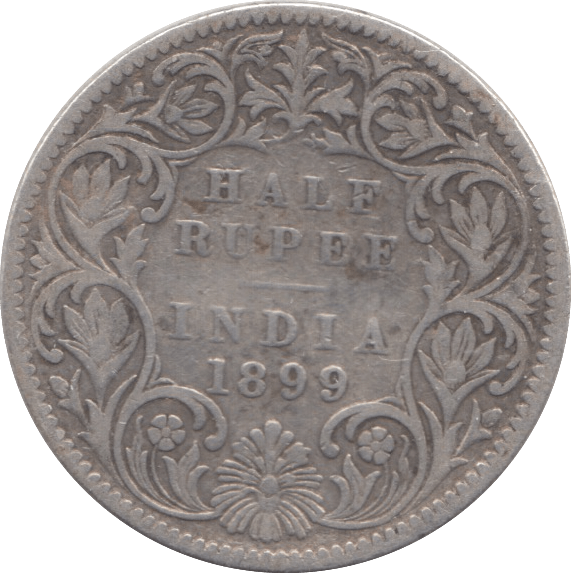 1899 SILVER HALF RUPEE INDIA - SILVER WORLD COINS - Cambridgeshire Coins