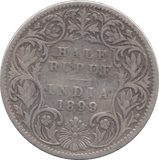 1899 SILVER HALF RUPEE INDIA - SILVER WORLD COINS - Cambridgeshire Coins