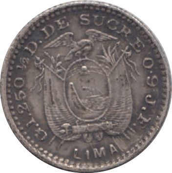 1899 SILVER PERUVIAN COIN - WORLD SILVER COINS - Cambridgeshire Coins