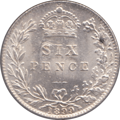 1899 SIXPENCE ( AUNC ) - Sixpence - Cambridgeshire Coins