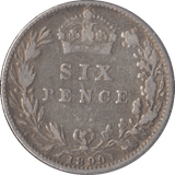 1899 SIXPENCE ( FINE ) - Sixpence - Cambridgeshire Coins