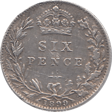 1899 SIXPENCE ( VF ) I - Sixpence - Cambridgeshire Coins
