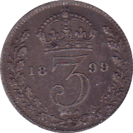 1899 THREEPENCE ( F ) - Threepence - Cambridgeshire Coins