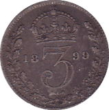 1899 THREEPENCE ( F ) - Threepence - Cambridgeshire Coins