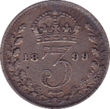1899 THREEPENCE ( FAIR ) - Threepence - Cambridgeshire Coins