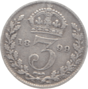 1899 THREEPENCE ( FINE ) 4 - Threepence - Cambridgeshire Coins