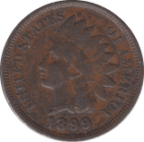 1899 USA ONE CENT - WORLD COINS - Cambridgeshire Coins