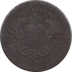 18TH CENTURY HALFPENNY TOKEN ANGUSHIRE SHIELD OF ARMS WATCH SELLING ( REF 253 ) - Token - Cambridgeshire Coins