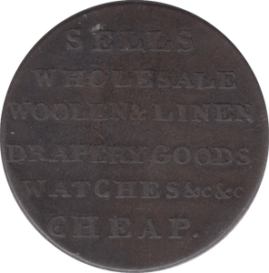 18TH CENTURY HALFPENNY TOKEN ANGUSHIRE SHIELD OF ARMS WATCH SELLING ( REF 253 ) - Token - Cambridgeshire Coins