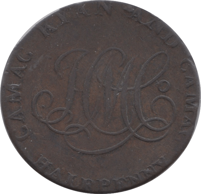 18TH CENTURY HALFPENNY TOKEN CORK JOHN OF GAUNT HM AND CO CYPHER PLAIN DH231 ( REF 191 ) - Token - Cambridgeshire Coins