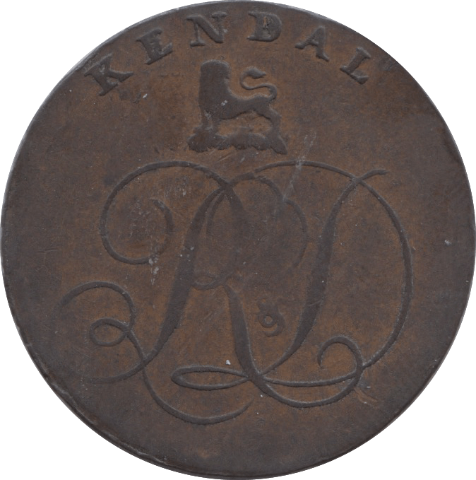18TH CENTURY HALFPENNY TOKEN CUMBRIA WESTMORLAND CYPHER RD SAILING SHIP DH5 ( REF 159 ) - Token - Cambridgeshire Coins