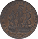 18TH CENTURY HALFPENNY TOKEN CUMBRIA WESTMORLAND CYPHER RD SAILING SHIP DH5 ( REF 159 ) - Token - Cambridgeshire Coins
