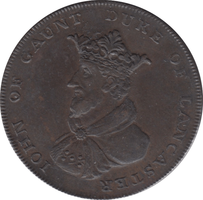 18TH CENTURY HALFPENNY TOKEN LANCASHIRE JOHN O GAUNT SUCCESS TO NAVIGATION 3B R ( VF ) ( REF 79 ) - Token - Cambridgeshire Coins