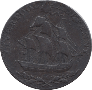 18TH CENTURY HALFPENNY TOKEN LIVERPOOL BISHOP BLAZE DH115 ( REF 62 ) - Token - Cambridgeshire Coins