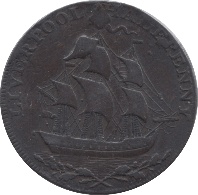 18TH CENTURY HALFPENNY TOKEN LIVERPOOL BISHOP BLAZE DH115 ( REF 62 ) - Token - Cambridgeshire Coins