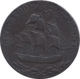 18TH CENTURY HALFPENNY TOKEN LIVERPOOL BISHOP BLAZE DH115 ( REF 62 ) - Token - Cambridgeshire Coins