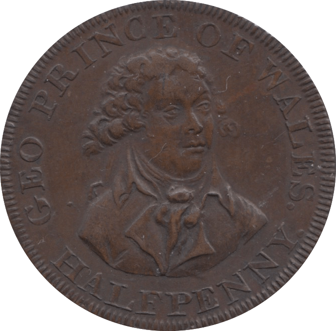 18TH CENTURY HALFPENNY TOKEN MIDDLESEX GEORGE POWW PRINCE OF WALES ( REF 116 ) - Token - Cambridgeshire Coins