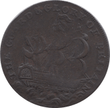 18TH CENTURY HALFPENNY TOKEN MIDDLESEX SHIP AND GUARD GEORGE II AND CHARLOTTE DH 945 ( REF 88 ) - Token - Cambridgeshire Coins