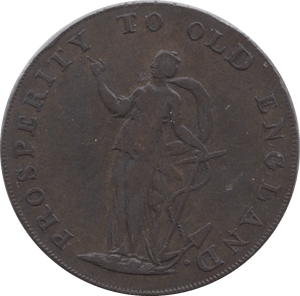 18TH CENTURY HALFPENNY TOKEN NORFOLK BOTTLE MORE TRADE AND FEWER TAXES 24 ( REF 102 ) - Token - Cambridgeshire Coins