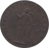 18TH CENTURY HALFPENNY TOKEN NORFOLK BOTTLE MORE TRADE AND FEWER TAXES 24 ( REF 102 ) - Token - Cambridgeshire Coins