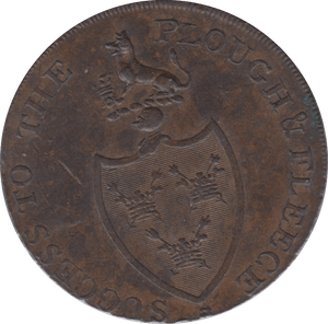 18TH CENTURY HALFPENNY TOKEN SUFFOLK ARMS OF BURY P.DECKS P.O DH25 ( REF 139 ) - Token - Cambridgeshire Coins