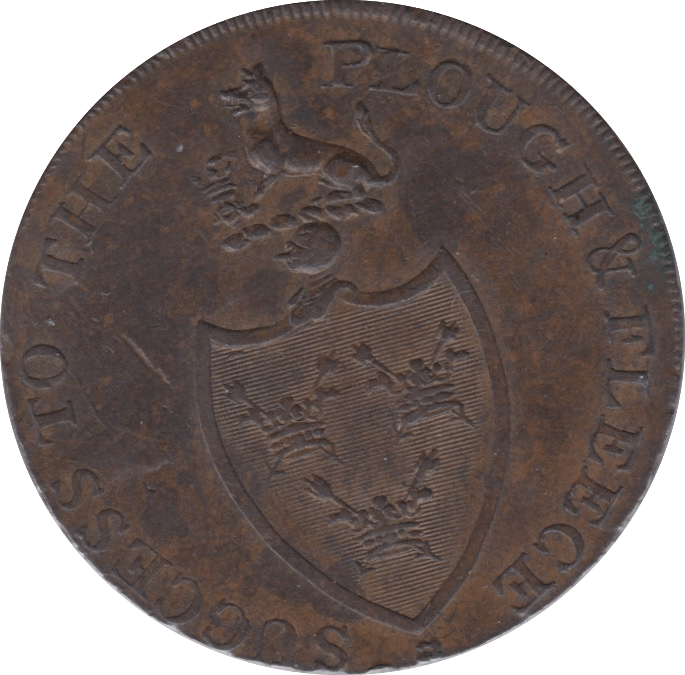 18TH CENTURY HALFPENNY TOKEN SUFFOLK ARMS OF BURY P.DECKS P.O DH25 ( REF 139 ) - Token - Cambridgeshire Coins