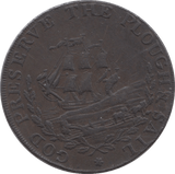 18TH CENTURY HALFPENNY TOKEN SUFFOLK IPSWICH CROSS SHIP R.MANNING DH34 ( REF 138 ) - Token - Cambridgeshire Coins