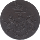 18TH CENTURY HALFPENNY TOKEN SUFFOLK IPSWICH CROSS SHIP R.MANNING DH34 ( REF 138 ) - Token - Cambridgeshire Coins