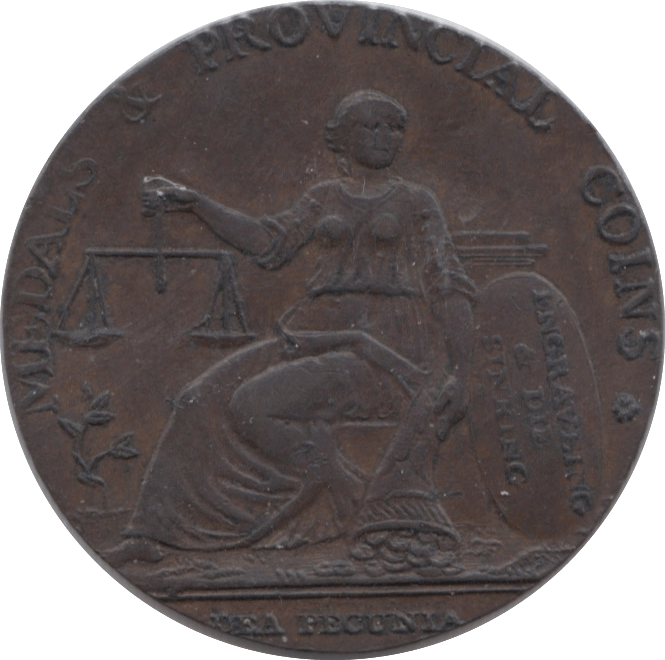18TH CENTURY HALFPENNY TOKEN WARWICKSHIRE MONETA JOHN WILKINSON IRON MASTER PLAIN ( VF ) ( REF 167 ) - Token - Cambridgeshire Coins