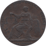 18TH CENTURY HALFPENNY TOKEN WARWICKSHIRE MONETA JOHN WILKINSON IRON MASTER PLAIN ( VF ) ( REF 167 ) - Token - Cambridgeshire Coins