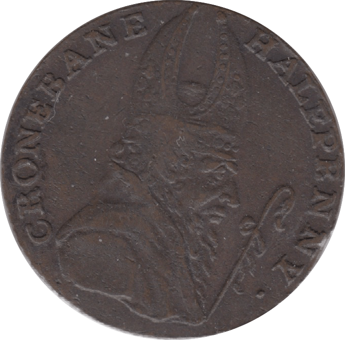 18TH CENTURY HALFPENNY TOKEN WICKLOW BISHOP CRONBANE ARMS WITH CROWNED HEAD DH61 ( REF 200 ) - Token - Cambridgeshire Coins
