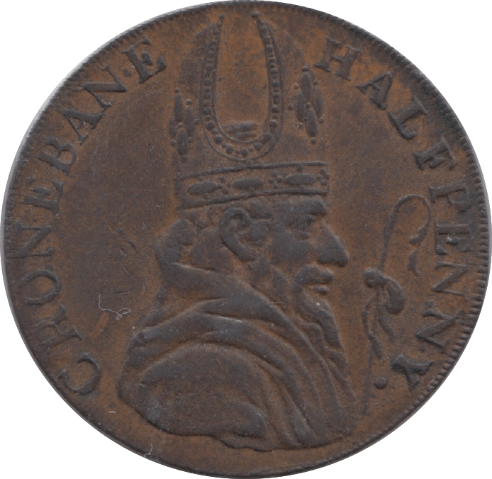 18TH CENTURY HALFPENNY TOKEN WICKLOW BISHOP CRONBANE HIBERNIA AND HARP ENGRAILLED DH68A ( VF ) ( REF 201 ) - Token - Cambridgeshire Coins