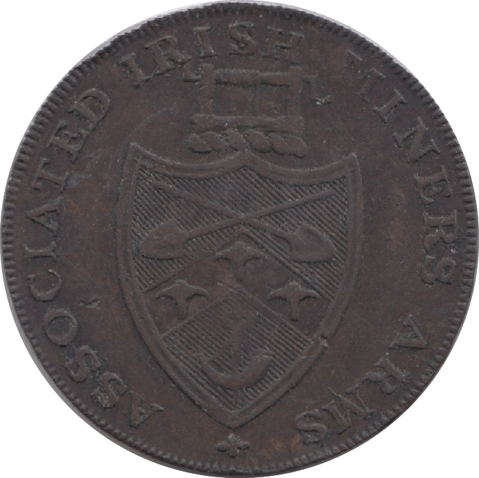18TH CENTURY HALFPENNY TOKEN WICKLOW CRONBANE MINERS ARMS DH38 ( REF 198 ) - Token - Cambridgeshire Coins