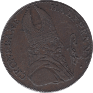 18TH CENTURY HALFPENNY TOKEN WICKLOW CRONBANE MINERS ARMS DH38 ( REF 198 ) - Token - Cambridgeshire Coins