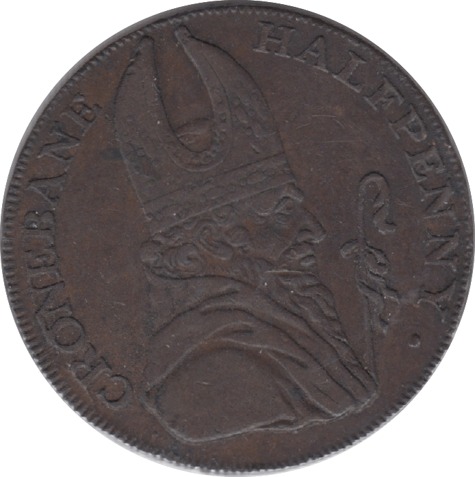 18TH CENTURY HALFPENNY TOKEN WICKLOW CRONBANE MINERS ARMS DH38 ( REF 198 ) - Token - Cambridgeshire Coins