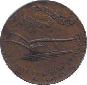 18TH CENTURY TOKEN MIDDLESEX ARMS OF CURRIERS PLOUGH DH472A ( VF ) ( REF 100 ) - Token - Cambridgeshire Coins
