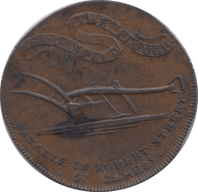 18TH CENTURY TOKEN MIDDLESEX ARMS OF CURRIERS PLOUGH DH472A ( VF ) ( REF 100 ) - Token - Cambridgeshire Coins