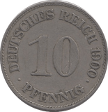 1900 10 PFENNG GERMANY - WORLD COINS - Cambridgeshire Coins