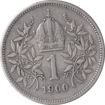 1900 AUSTRIA SILVER KORONA - SILVER WORLD COINS - Cambridgeshire Coins