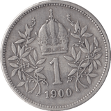 1900 AUSTRIA SILVER KORONA - SILVER WORLD COINS - Cambridgeshire Coins
