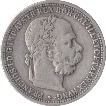 1900 AUSTRIA SILVER KORONA - SILVER WORLD COINS - Cambridgeshire Coins