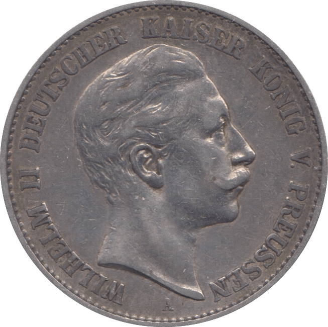 1900 GERMAN PRUSSIA SILVER 2 MARK - SILVER WORLD COINS - Cambridgeshire Coins