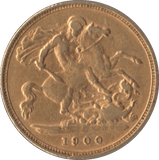 1900 GOLD HALF SOVEREIGN ( GVF ) - Half Sovereign - Cambridgeshire Coins