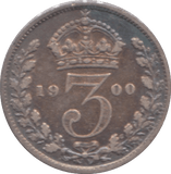 1900 MAUNDY THREEPENCE ( GF ) - Maundy Coins - Cambridgeshire Coins