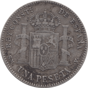 1900 SILVER 1 PESETA SPAIN - SILVER WORLD COINS - Cambridgeshire Coins