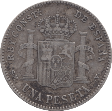 1900 SILVER 1 PESETA SPAIN - SILVER WORLD COINS - Cambridgeshire Coins