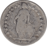 1900 SILVER 1/2 FRANC SWITZERLAND - SILVER WORLD COINS - Cambridgeshire Coins
